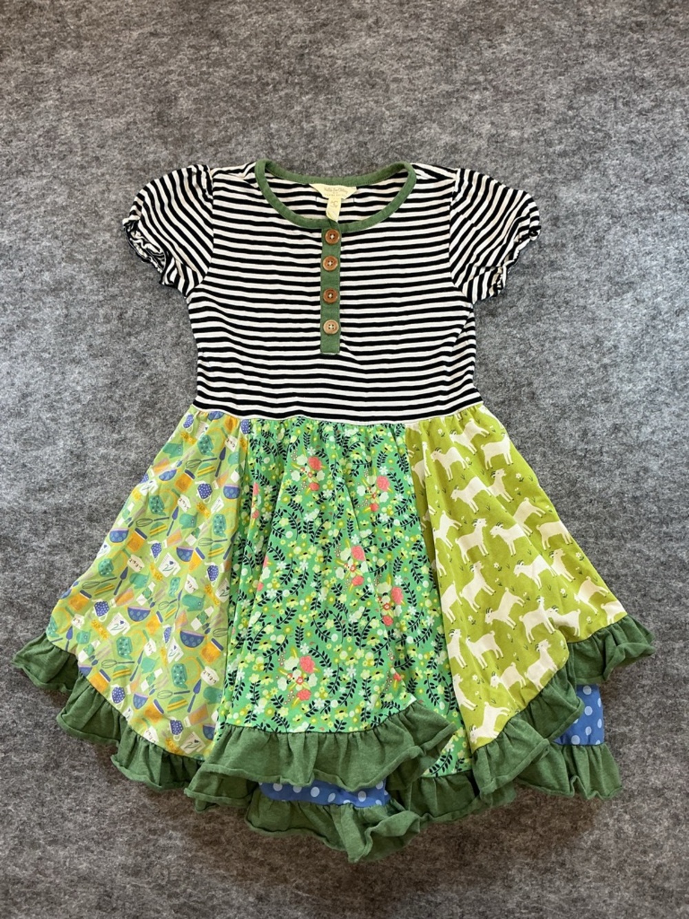 Matilda Jane x Joanna Gaines Striped Multicolor Mixed Print Little Girls Dress
